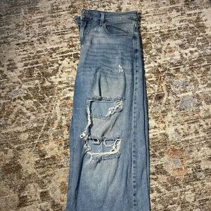 Hollister Light Blue High Rise Extreme Baggy Vintage Stretch Jeans